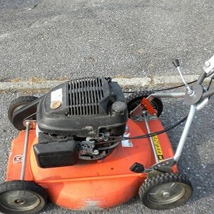 Petrol lawnmower x 2, Garden tiller x 1