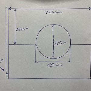 Vidriera, 272 x 237, dividida en 3 piezas x 3