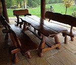 Meble Biesiadne (stół dwie ławy i fotel)