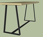 stol ;blat drewniany 170cm X65cm X 75cm, nogi metalowe