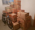 31 parcels,  1 bicycle , 4 car tyres