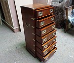 MILITARY/CAMPAIGN YEW WOOD REPRODUCTION CHEST OF DRAWERS