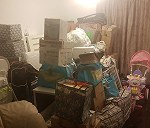 1 baby bed, large boxe,desk,bags,household