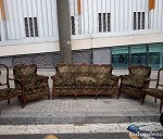 One 3 seat sofa, 2 armchairs and 2 chairs