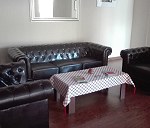 30 chairs, tables and kitchen materials, sofa, 2 armchairs