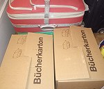 Mover dos maletas de 25kg y dos cajas de 20 kg aprox (bajarlas desde 5 piso en recogida) y bici
