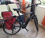 1 ebike, size of normal bicycle but heavier. approx 25 KG