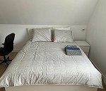 King-size bed with mattress x 1, Bedside table x 1, Medium desk x 1, Single wardrobe x 1, Standing m