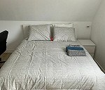 King-size bed with mattress x 1, Bedside table x 1, Medium desk x 1, Single wardrobe x 1, Standing m