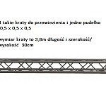 4 kraty aluminiowe długości 3,8m i każda szeroka na 30cm (kwadrat 30cm x 30 cm) + pudełko 50x50x50cm