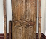 Drzwi dębowe (dwie pary z ościeżnicami)