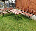 Garden bench x 2, stół ogrodowy x 1