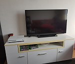 Boxes 1–5, TV cabinet x 1, Double wardrobe x 2, Bedside cabinet x 1, Bicycle x 1, Single bed x 2, Me